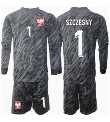 Polen Wojciech Szczesny #1 Målvakt Borta Kläder Barn EM 2024 Långärmad (+ Korta byxor)